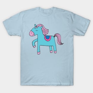 Happy Pony - sky blue and pink by Cecca Designs T-Shirt